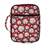 Red Baseball Pattern Print Front Pocket Bible Bag