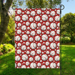 Red Baseball Pattern Print Garden Flag