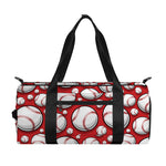 Red Baseball Pattern Print Gym Bag