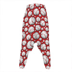 Red Baseball Pattern Print Hammer Pants
