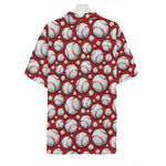 Red Baseball Pattern Print Hawaiian Shirt