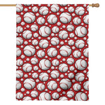 Red Baseball Pattern Print House Flag