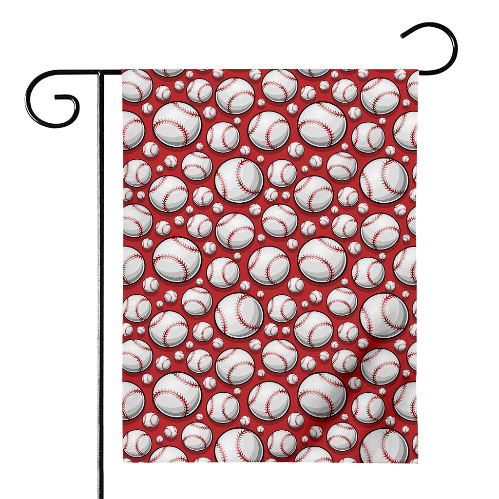 Red Baseball Pattern Print House Flag