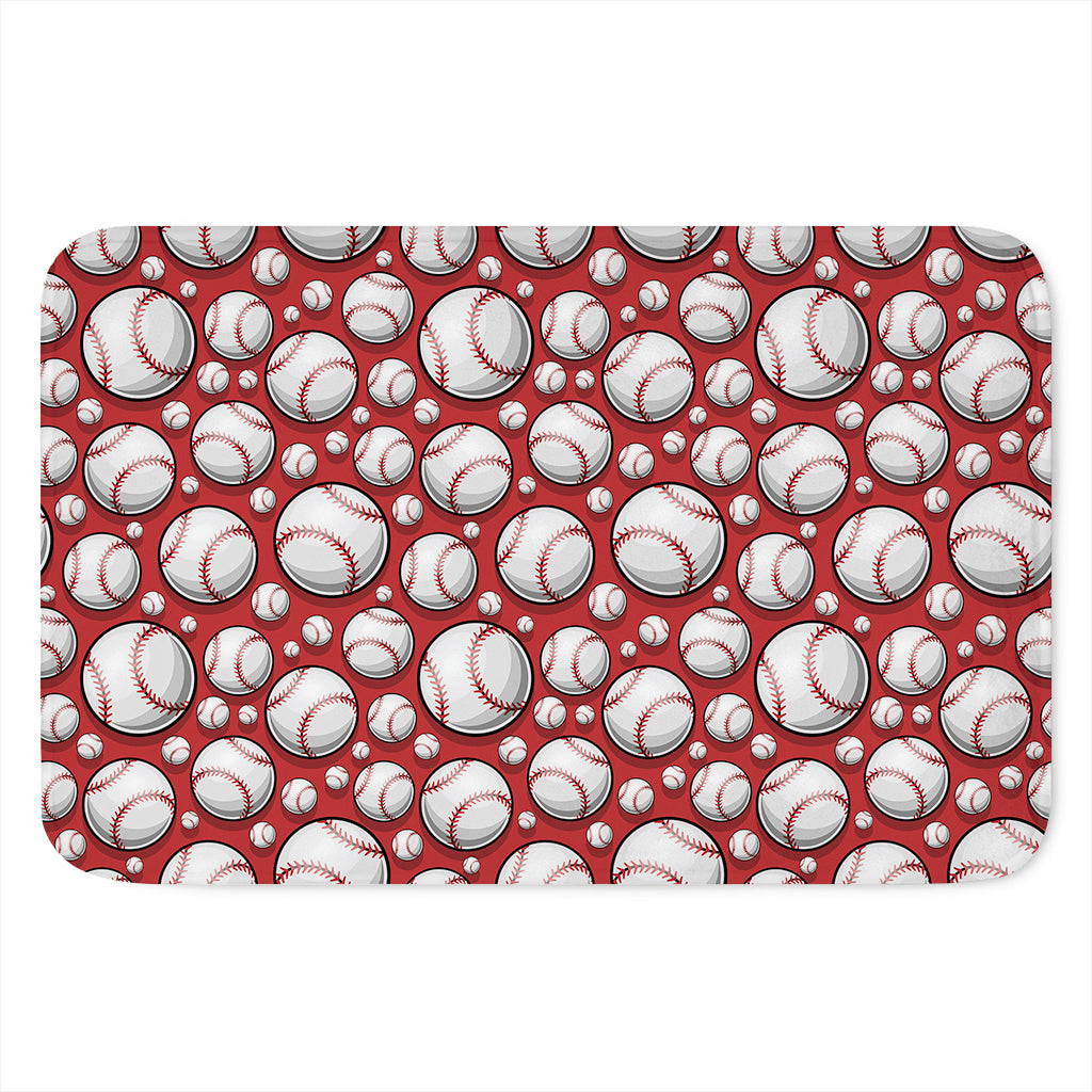 Red Baseball Pattern Print Indoor Door Mat