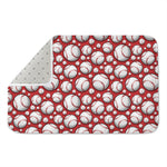 Red Baseball Pattern Print Indoor Door Mat