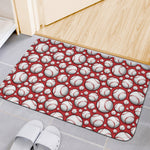 Red Baseball Pattern Print Indoor Door Mat