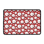 Red Baseball Pattern Print Kitchen Mat