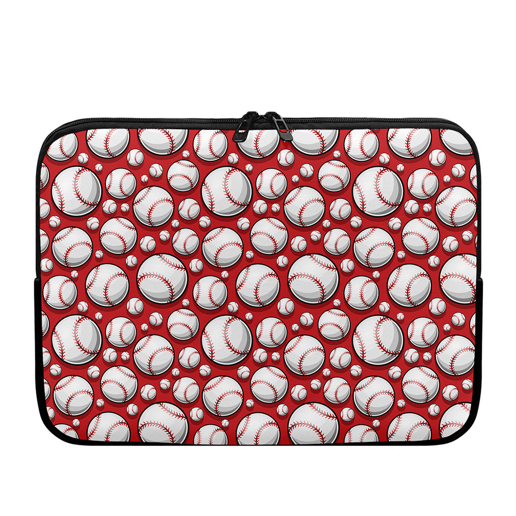 Red Baseball Pattern Print Laptop Sleeve