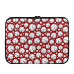 Red Baseball Pattern Print Laptop Sleeve