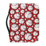 Red Baseball Pattern Print Leather Bible Cover