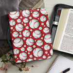 Red Baseball Pattern Print Leather Bible Cover