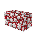 Red Baseball Pattern Print Leather Tissue Box Cover