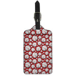Red Baseball Pattern Print Luggage Tag