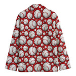 Red Baseball Pattern Print Men's Blazer