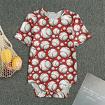 Red Baseball Pattern Print Men's Bodysuit