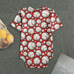 Red Baseball Pattern Print Men's Bodysuit