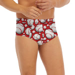 Red Baseball Pattern Print Men's Briefs