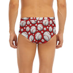 Red Baseball Pattern Print Men's Briefs