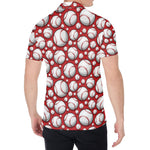 Red Baseball Pattern Print Men's Shirt