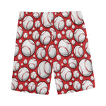 Red Baseball Pattern Print Men's Sports Shorts