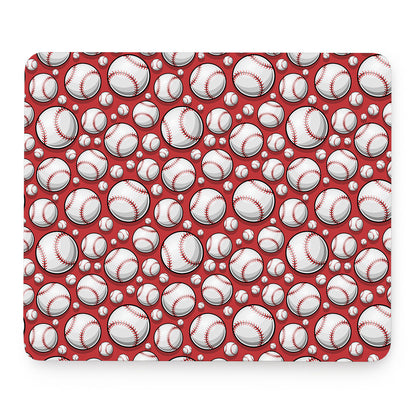 Red Baseball Pattern Print Mouse Pad