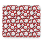 Red Baseball Pattern Print Mouse Pad