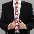Red Baseball Pattern Print Necktie