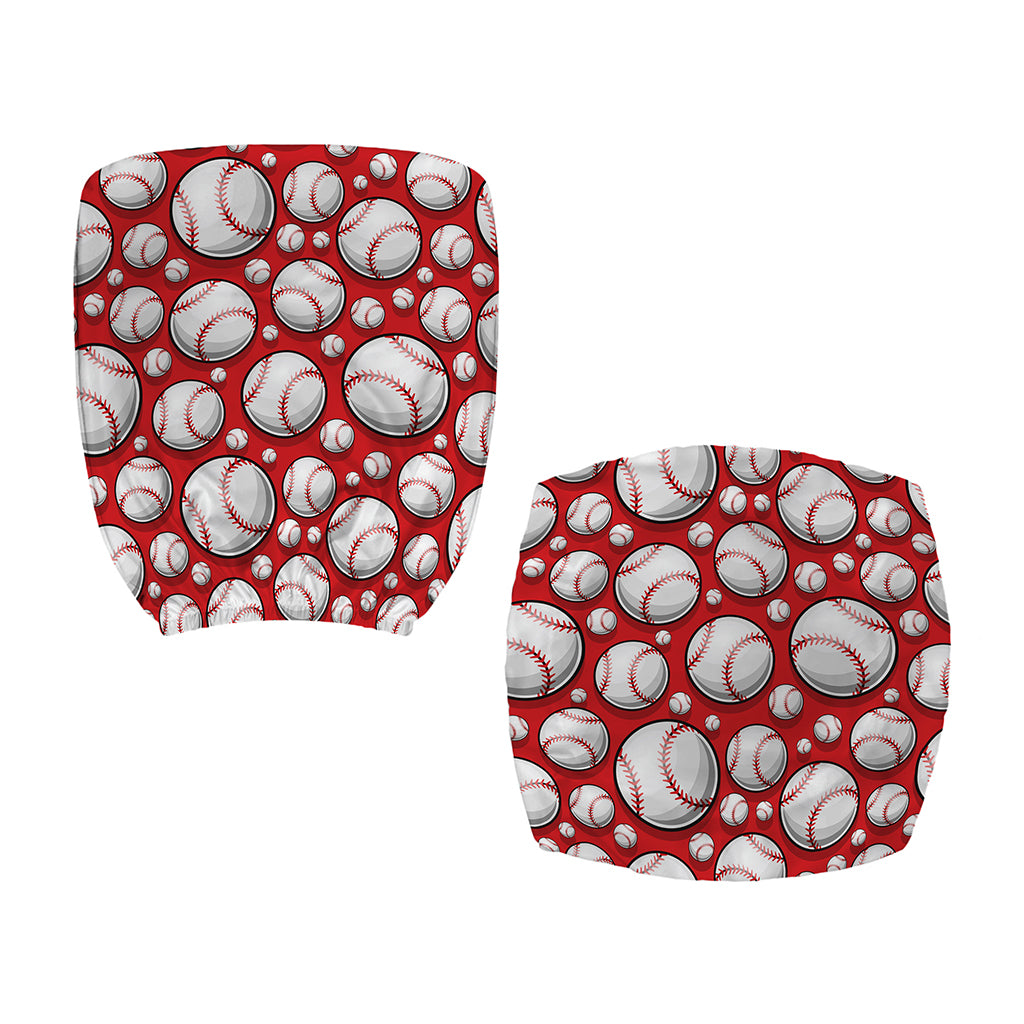 Red Baseball Pattern Print Office Chair Cover