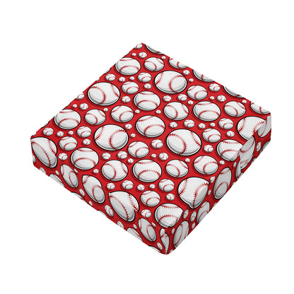 Red Baseball Pattern Print Outdoor Seat Cushion Cover
