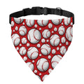 Red Baseball Pattern Print Over The Collar Dog Bandana