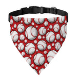 Red Baseball Pattern Print Over The Collar Dog Bandana