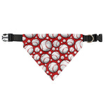 Red Baseball Pattern Print Over The Collar Dog Bandana