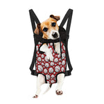 Red Baseball Pattern Print Pet Carrier Backpack