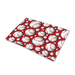 Red Baseball Pattern Print Pet Cooling Mat Cover