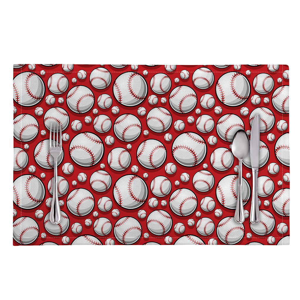 Red Baseball Pattern Print Placemat