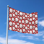 Red Baseball Pattern Print Polyester Flag