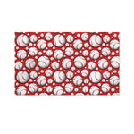 Red Baseball Pattern Print Polyester Flag