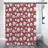 Red Baseball Pattern Print Premium Shower Curtain