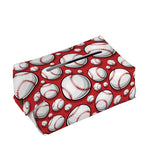 Red Baseball Pattern Print Rectangle Tissue Box Cover