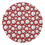 Red Baseball Pattern Print Round Blanket