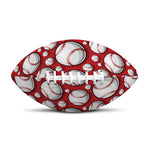 Red Baseball Pattern Print Rugby Ball