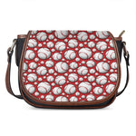 Red Baseball Pattern Print Saddle Bag