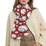 Red Baseball Pattern Print Scarf