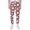 Red Baseball Pattern Print Joggers