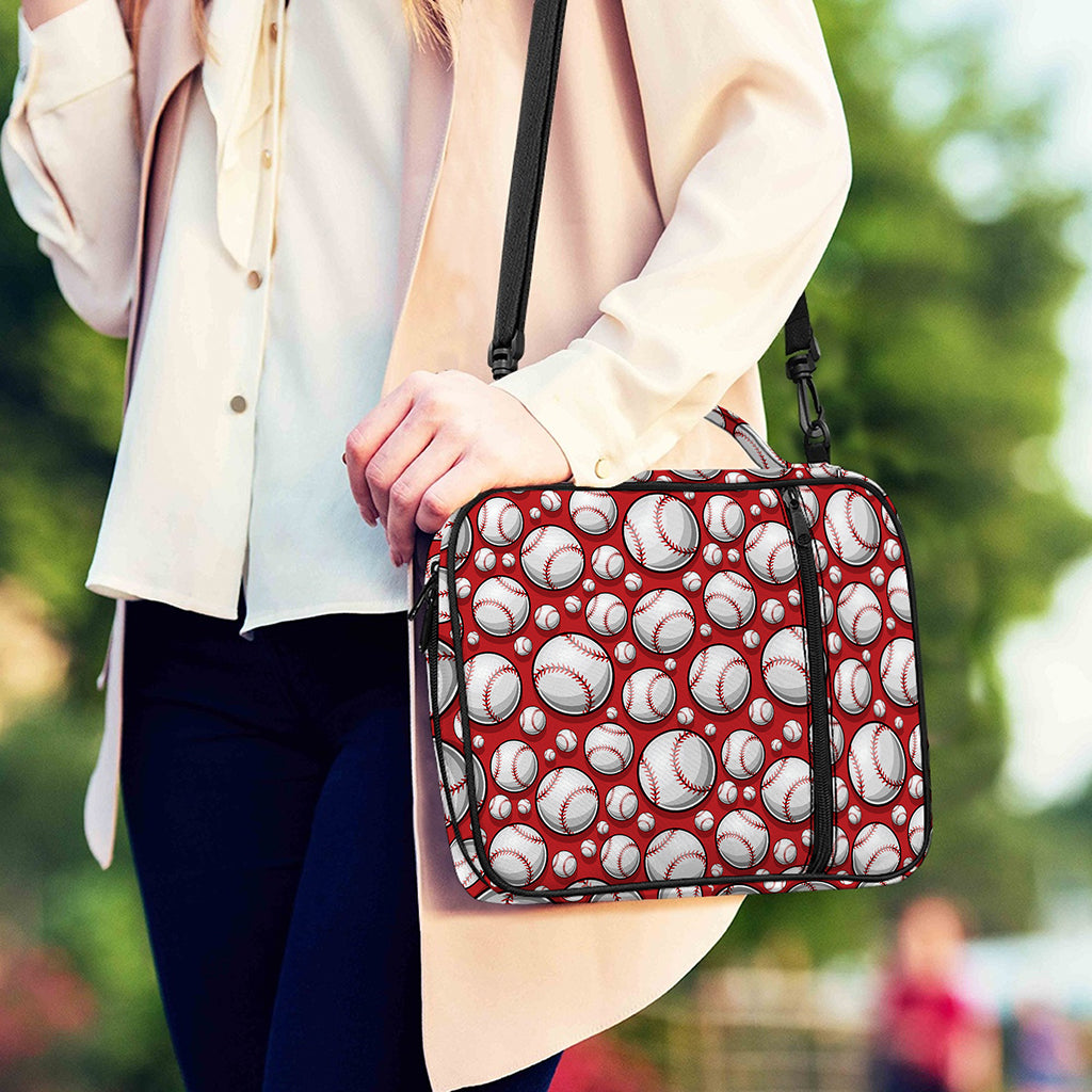 Red Baseball Pattern Print Shoulder Strap Bible Bag