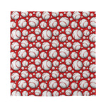 Red Baseball Pattern Print Silk Bandana