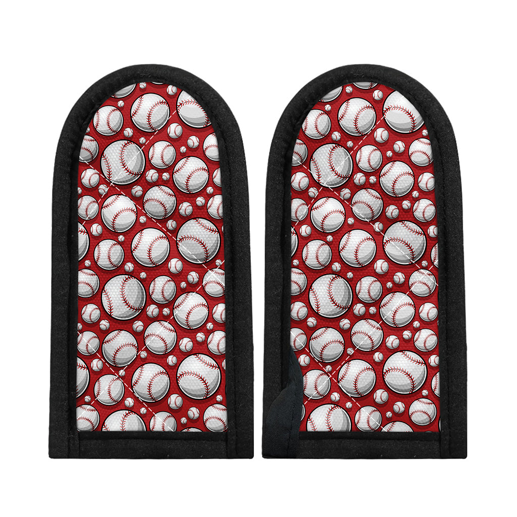 Red Baseball Pattern Print Skillet Handle Cover