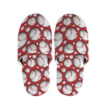 Red Baseball Pattern Print Slippers