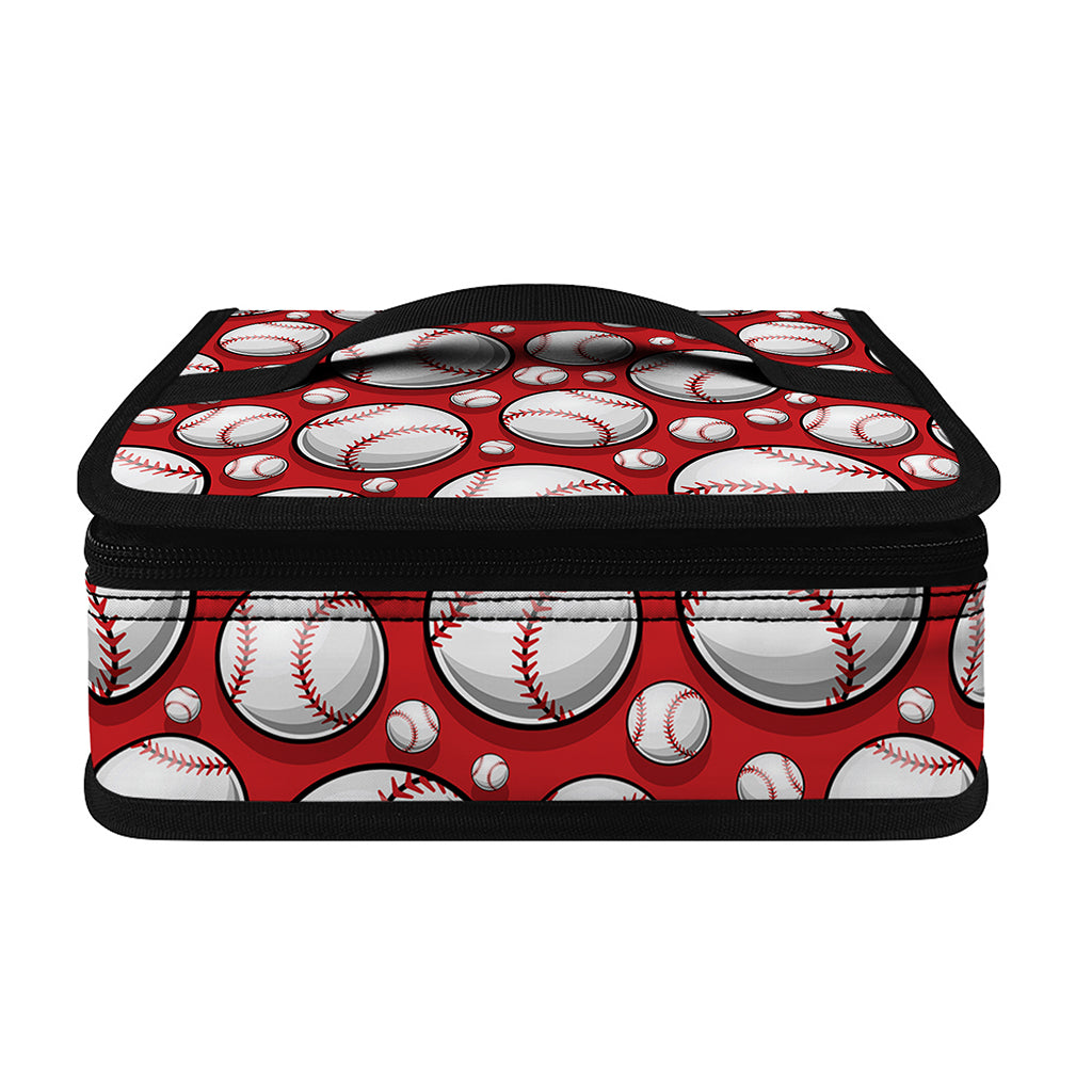 Red Baseball Pattern Print Small Lunch Bag