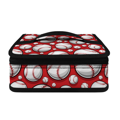 Red Baseball Pattern Print Small Lunch Bag